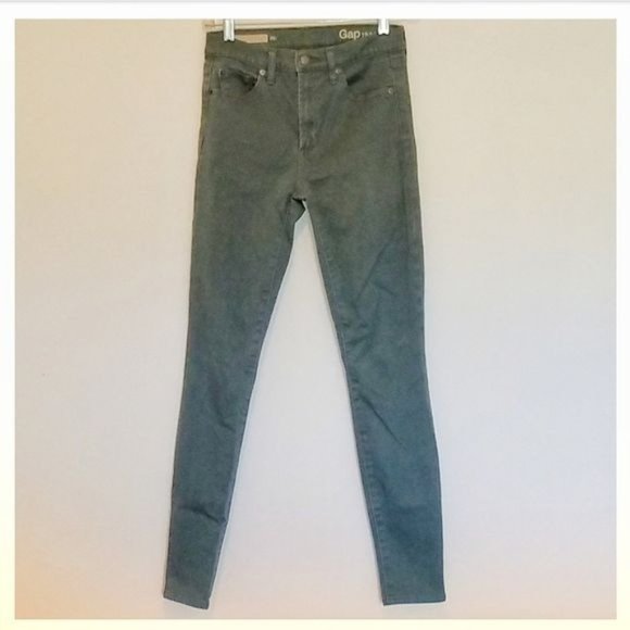 Jeans Gap 1969 True Skinny High Rise Green Denim Size 26 R WOMEN'S WOMAN'S - Picture 3 of 9